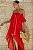 VESTIDO MIDI CHIFFON ALÇAS CAIDAS FRENTE CURTA E CALDA MÉDIA VERMELHO - Imagem 2