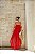 VESTIDO MIDI CHIFFON ALÇAS CAIDAS FRENTE CURTA E CALDA MÉDIA VERMELHO - Imagem 3