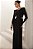 VESTIDO LONGO COM CINTURA MARCADA DETALHE NA LATERAL PRETO - Imagem 1