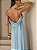 VESTIDO LONGO CHIFFON ALCINHA COM DECOTE DRAPEADO AZUL SERENITY - Imagem 3