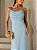 VESTIDO LONGO CHIFFON ALCINHA COM DECOTE DRAPEADO AZUL SERENITY - Imagem 2