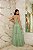 VESTIDO LONGO MICROTULE MODELO CORPETE SAIA COM PEQUENAS CAMADAS VERDE MENTA - Imagem 3