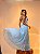 VESTIDO LONGO MICROTULE MODELO CORPETE SAIA COM PEQUENAS CAMADAS AZUL SERENITY - Imagem 3