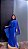 VESTIDO CREPE ALCINHA COM DECOTE V CAPA GOLA ALTA AZUL ROYAL - Imagem 1