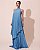 VESTIDO LONGO CHIFFON FRENTE ÚNICA PLISSADO SOBREPOSTO AZUL COBALTO - Imagem 1