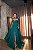 VESTIDO LONGO TOMARA QUE CAIA MICROTULE BUSTO DRAPEADO COM CAPA VERDE ESMERALDA - Imagem 1