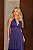 VESTIDO LONGO MICROTULE COM CAPA GOLA DETALHE COLAR AZUL MARINHO - Imagem 1