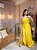 VESTIDO LONGO ZIBELINE TOMARA QUE CAIA FAIXA ACINTURADA E FENDA AMARELO - Imagem 1