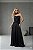 VESTIDO LONGO MIRCORULE TOMARA QUE CAIA ACABAMENTO DRAPEADO PRETO - Imagem 1