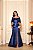 VESTIDO LONGO ZIBELINE TOMARA QUE CAIA ACOMPANHA MANGA REMOVIVEL AZUL ROYAL - Imagem 1