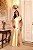 VESTIDO LONGO ZIBELINE OMBRO SÓ MAGUINHA DOIS BABADOS E DETALHE BABADO NA SAIA AMARELO - Imagem 1