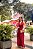 VESTIDO  CHIFFON FRENTE ÚNICA GOLA BOBA VERMELHO - Imagem 1