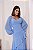VESTIDO LONGO ALCINHA COM CAPA REMOVÍVEL DRAPEADO NA LATERAL AZUL SERENITY - Imagem 2