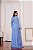 VESTIDO LONGO ALCINHA COM CAPA REMOVÍVEL DRAPEADO NA LATERAL AZUL SERENITY - Imagem 3
