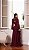 VESTIDO LONGO ALCINHA COM CAPA REMOVÍVEL DRAPEADO NA LATERAL MARSALA - Imagem 2