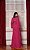 VESTIDO LONGO ALCINHA COM CAPA REMOVÍVEL DRAPEADO NA LATERAL FUCSIA - Imagem 2