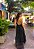 VESTIDO MIDI FRENTE ÚNICA DETALHE BABADO LADOS SAIA BABADOS NA PONTA PRETO - Imagem 2