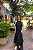 VESTIDO MIDI FRENTE ÚNICA DETALHE BABADO LADOS SAIA BABADOS NA PONTA PRETO - Imagem 1