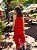 VESTIDO MIDI COM CINTO SAIA EM CAMADAS VERMELHO - Imagem 2