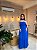 VESTIDO LONGO NEW MIDI COM CORPETE SAIA COM CAIMENTO FLUIDO AZUL ROYAL - Imagem 1