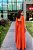 VESTIDO LONGO NEW MIDI COM CORPETE SAIA COM CAIMENTO FLUIDO LARANJA - Imagem 2
