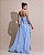 VESTIDO LONGO PLISSADO COM BABADOS EM CAMADAS MOVIMENTO FLUIDO AZUL SERENITY - Imagem 3