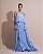 VESTIDO LONGO PLISSADO COM BABADOS EM CAMADAS MOVIMENTO FLUIDO AZUL SERENITY - Imagem 2
