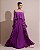 VESTIDO LONGO PLISSADO COM BABADOS EM CAMADAS MOVIMENTO FLUIDO ROXO - Imagem 1