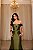 VESTIDO LONGO ZIBELINE OMBRO A OMBRO ACINTURADO DECOTE CORAÇÃO VERDE OLIVA - Imagem 3