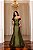 VESTIDO LONGO ZIBELINE OMBRO A OMBRO ACINTURADO DECOTE CORAÇÃO VERDE OLIVA - Imagem 2