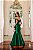 VESTIDO LONGO ZIBELINE OMBRO A OMBRO ACINTURADO DECOTE CORAÇÃO VERDE ESMERALDA - Imagem 3