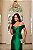 VESTIDO LONGO ZIBELINE OMBRO A OMBRO ACINTURADO DECOTE CORAÇÃO VERDE ESMERALDA - Imagem 2