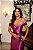 VESTIDO LONGO ZIBELINE OMBRO A OMBRO ACINTURADO DECOTE CORAÇÃO FUCSIA - Imagem 3