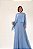 VESTIDO LONGO ALCINHA PARTE DE CIMA LISA SAIA PLISSADA COM CAPA REMOVÍVEL AZUL SERENITY - Imagem 1
