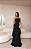 VESTIDO CHIFFON PLISSADO COM CAMADAS PRETO - Imagem 1