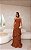 VESTIDO CHIFFON PLISSADO COM CAMADAS TERRACOTA - Imagem 1