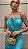 VESTIDO LONGO SEDA TOMARA QUE CAIA METADE PLISSADO METADE LISO FENDA FRENTE AZUL TIFFANY - Imagem 2