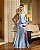 VESTIDO LONGO ZIBELINE ALCINHA COM DETALHE PEPLUM NA CINTURA AZUL SERENITY - Imagem 1
