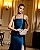 VESTIDO LONGO ZIBELINE ALCINHA COM DETALHE PEPLUM NA CINTURA AZUL PETRÓLEO - Imagem 1