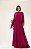 VESTIDO LONGO ALCINHA PARTE DE CIMA LISA SAIA PLISSADA COM CAPA REMOVÍVEL FUCSIA - Imagem 1