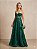 VESTIDO LONGO TOMARA QUE CAIA MODELO CORPETE BORDADO COM BRILHO VERDE ESMERALDA - Imagem 1