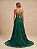 VESTIDO LONGO TOMARA QUE CAIA MODELO CORPETE BORDADO COM BRILHO VERDE ESMERALDA - Imagem 2