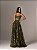 VESTIDO LONGO TOMARA QUE CAIA MODELO CORPETE BORDADO COM BRILHO VERDE OLIVA - Imagem 1