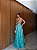 VESTIDO LONGO TOMARA QUE CAIA MODELO CORPETE BORDADO COM BRILHO AZUL TIFFANY - Imagem 3