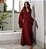 VESTIDO LONGO CHIFFON MANGA LONGA BABADO BORRO MARSALA - Imagem 1