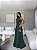 VESTIDO LONGO CHIFON GOLA ALTA CAMADAS VERTICAIS COSTA NUA VERDE OLIVA - Imagem 2