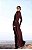 VESTIDO LONGO JERSEY MANGA LONGA MARRON - Imagem 3
