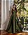 VESTIDO LONGO ZIBELINE OMBRO SO COM BABADO PERNA VERDE OLIVA - Imagem 3