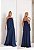 VESTIDO LONGO CHIFON TOMARA QUE CAIA TECIDO SOBREPOSTO AZUL MARINHO - Imagem 1
