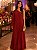 VESTIDO LONGO CHIFON PLISSADO OMBRO SO MARSALA - Imagem 1